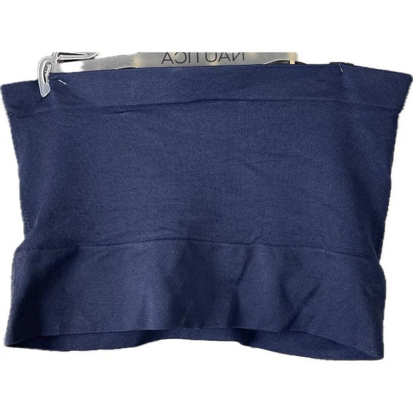 Nautica Plus 1X White-Navy Logo Ruched Front Removable Pads Strapless Bra-2-Pk - Picture 5 of 6